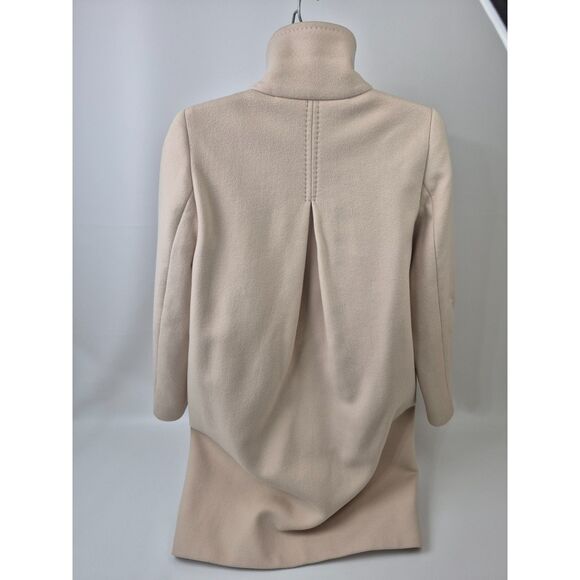 MaxMara Women's Beige Cashmere Blend High Neck Wool Coat Size 2 Max Mara - Picture 5 of 7